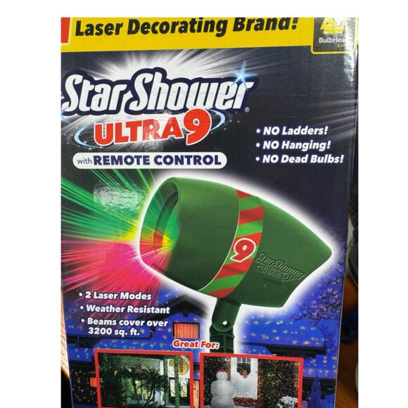 As Seen On TV Other - 2 pk Star Shower Ultra 9 Outdoor Laser Holiday Projector with Remote